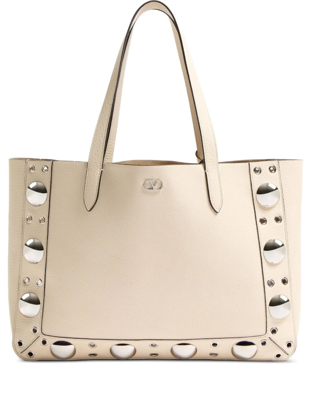 Valentino Garavani Nellcote Ivory Beige Studded Tote NWT